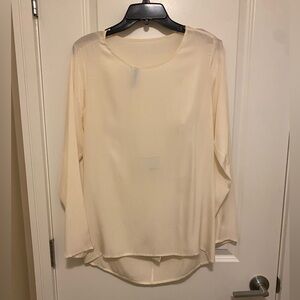 Phillip Lim 3.1 Ivory Silk Open Back Long Sleeve Blouse